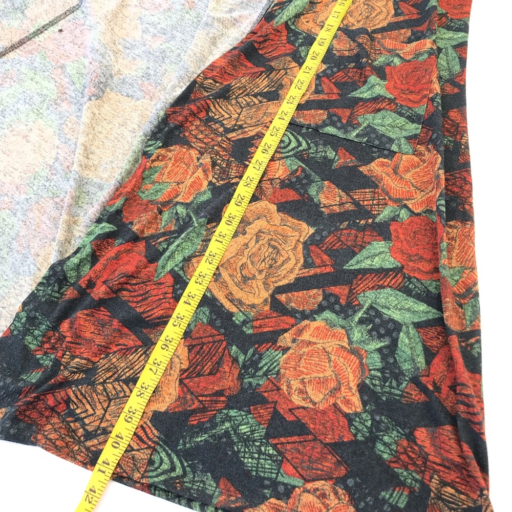 LuLaRoe Orange Floral Roses Duster Sarah Cardigan - Picture 5 of 6